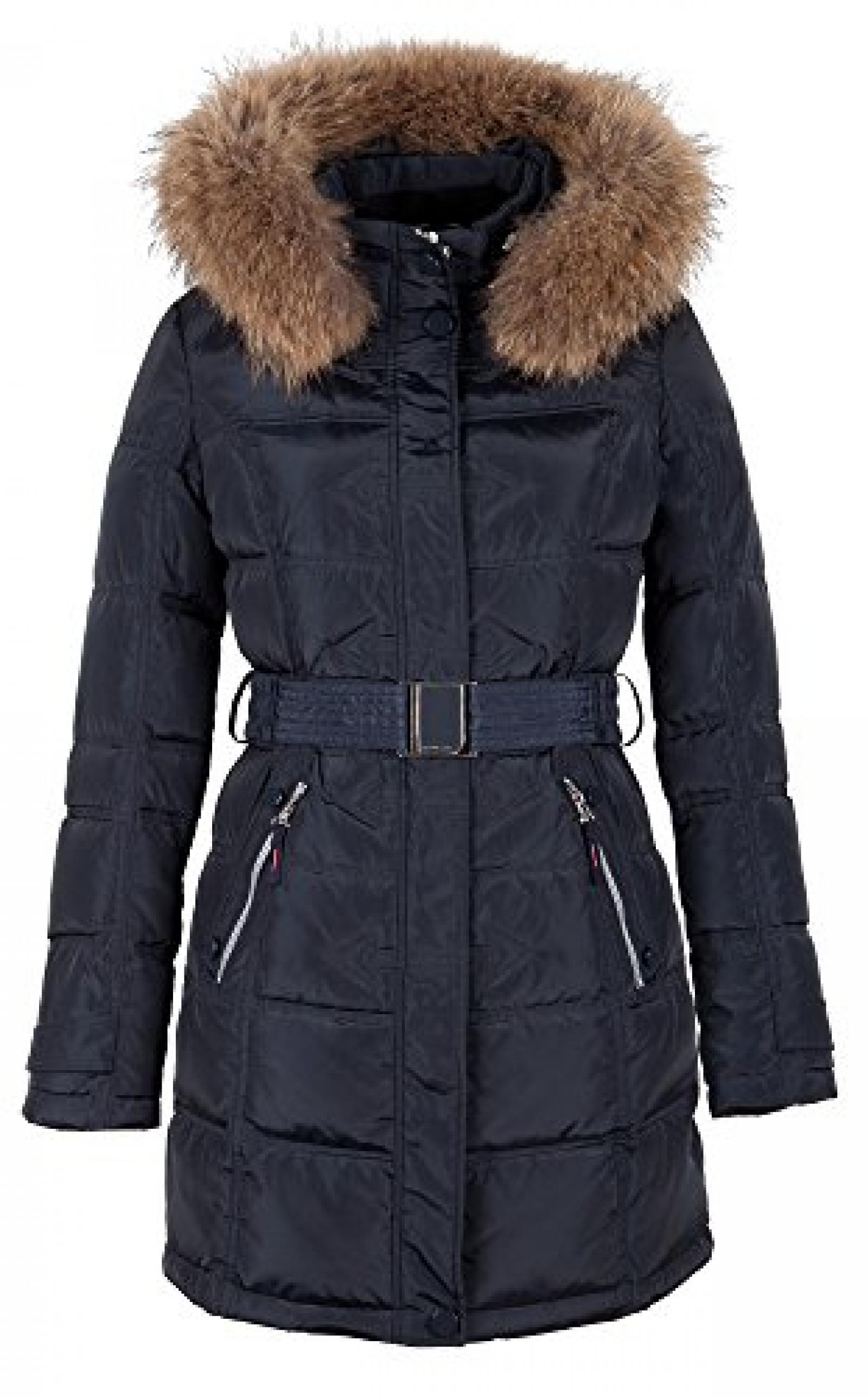 Q548 Damen Daunenjacke "SNOWIMAGE" mit Echtfellkapuze blau 